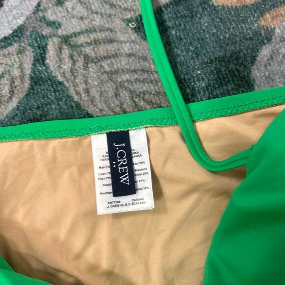 J. Crew Swimsuit Womens 2X Plus Kelly Green Strapless Ruched One Piece Bathing - Picture 15 of 16